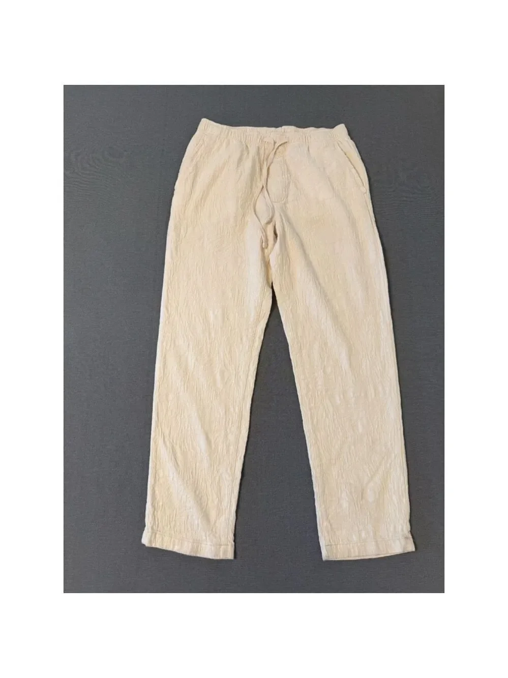 Zara textured pants in ecru linen blend size M
